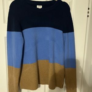 J. Crew Colorblock Sweater - Navy, Blue, Tan